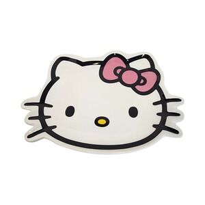 Hello Kitty Sanrio 8 Inch Ceramic Shaped Plate Dish Pink Bow Face